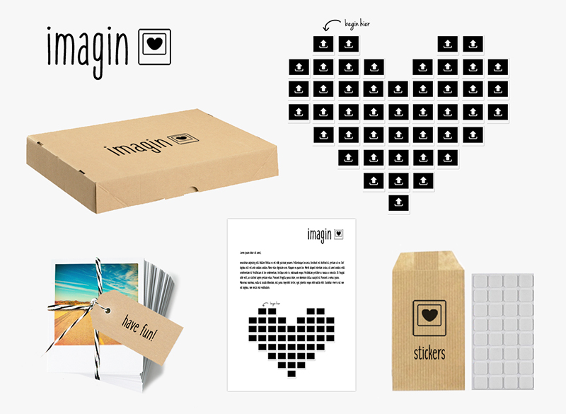 Imagin | Platform where users can create and order a polaroid heart | Responsibilities: Concept and Branding